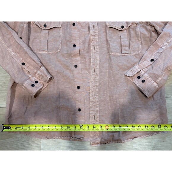 ORVIS Active Fit XL Linen Cotton Silk Blend Shirt Button Down Long Sleeve Pink - Picture 3 of 9